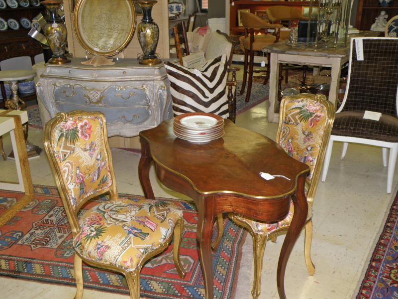 Brass Trimmed French Table  