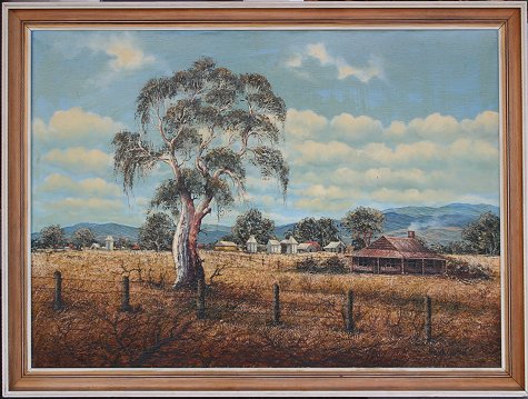 Guth, Henk Gerrit, Large oil on canvas of Outback landscape. "CountryScene Whoro