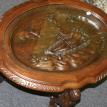 Hand Carved Mahogony Table with glass top