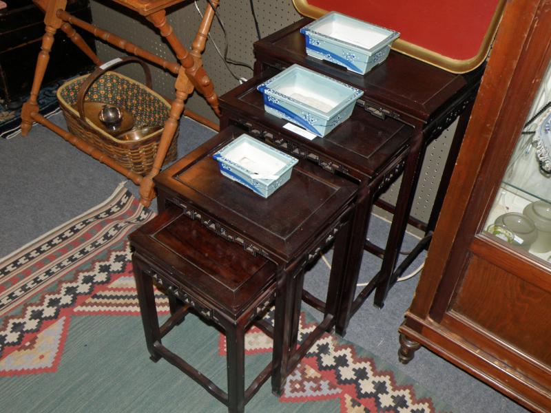 Nested (4) Chinese Rosewood 19th Century Tables