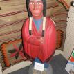 Early 20th C carved wood counter top Cigar Store Indian 36 inches high