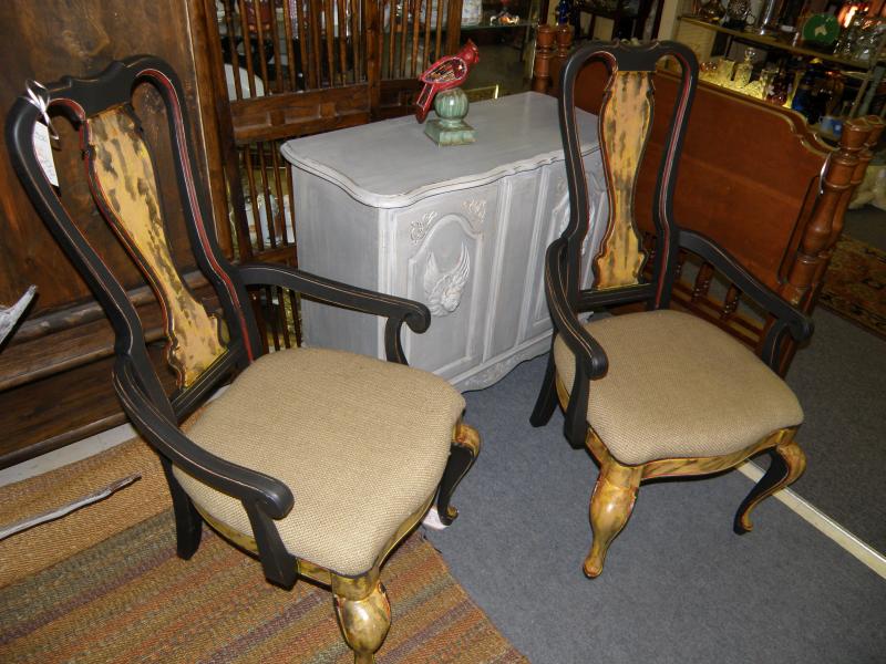 Pair of Painted Tortise Shell Chairs