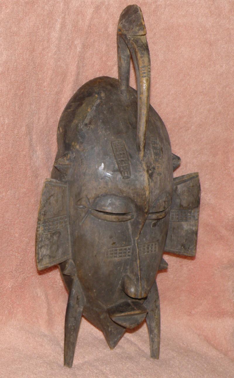 Senufo or Senafu or Senofu Ivory Coast African mask. Bird Signifies "God of Spir