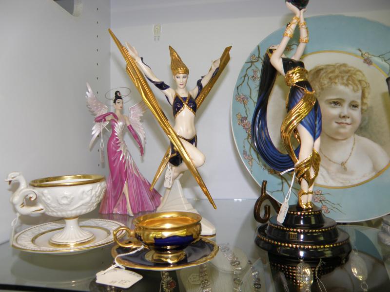 Three Erte Porcelain Figurines 