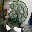 Brilliant Crystal Emerald Green Cut to Clear Bohemian Czech Very Rare Platter  $