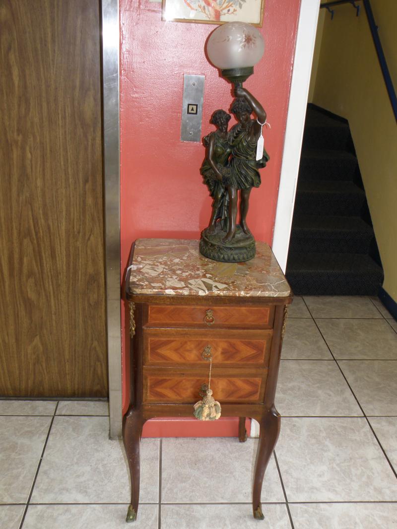 French Marble-Top Humidor with white marble lining 